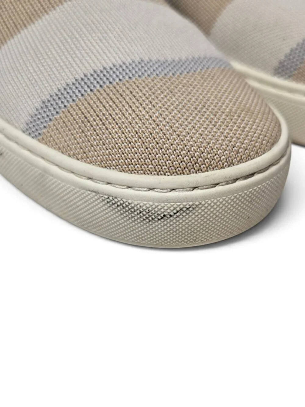 Rothy's The Birch Stripe Slip On Loafer Womens Neutral Canvas Retired Style 13